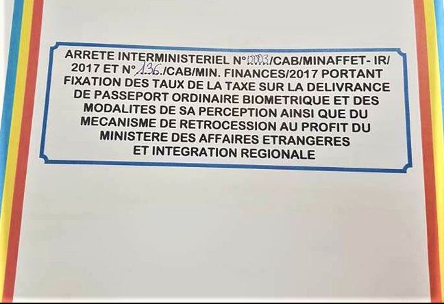 RDC : Enfin, le remplacement du passeport valide fixé à 100 USD !