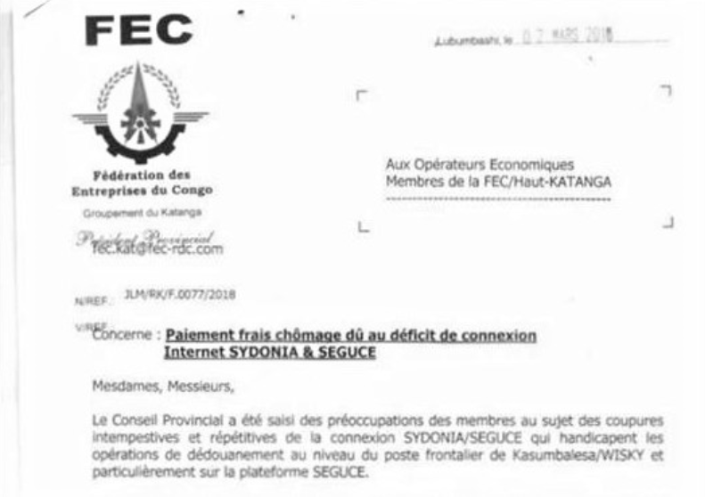 RDC : Kasumbalesa, la FEC refacture les frais de chômage de camions à la DGDA ! 4