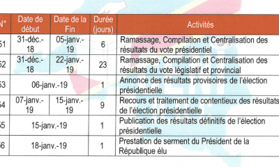 RDC : présidentielle, l’annonce des résultats provisoires prévue le 6 janvier 2019 8