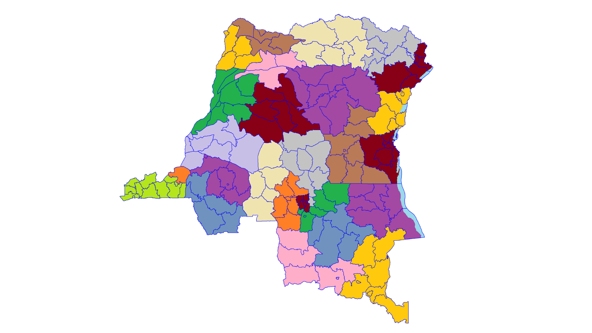 Provinces et Territoires du Republique Democratique du Congo