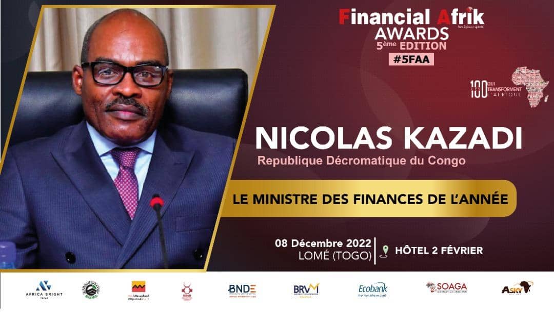Monde Financial Afrik décerne à Nicolas Kazadi le prix de meilleur Ministre des Finances de lAfrique en 2022