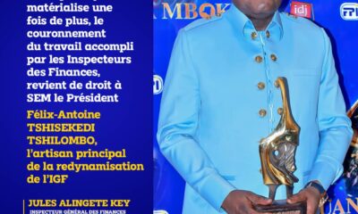 Trophée Mwana Mboka Jules Alingete Key primé dans la catégorie Prix de la RDC
