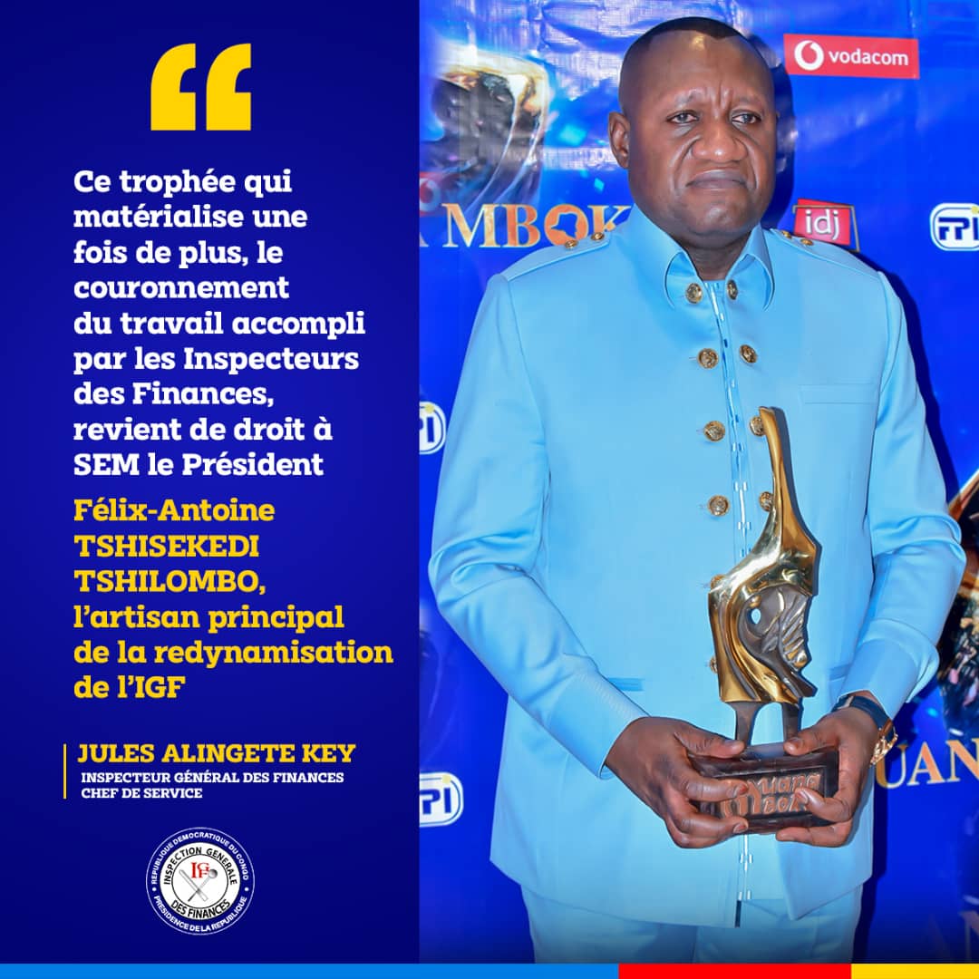 Trophée Mwana Mboka Jules Alingete Key primé dans la catégorie Prix de la RDC